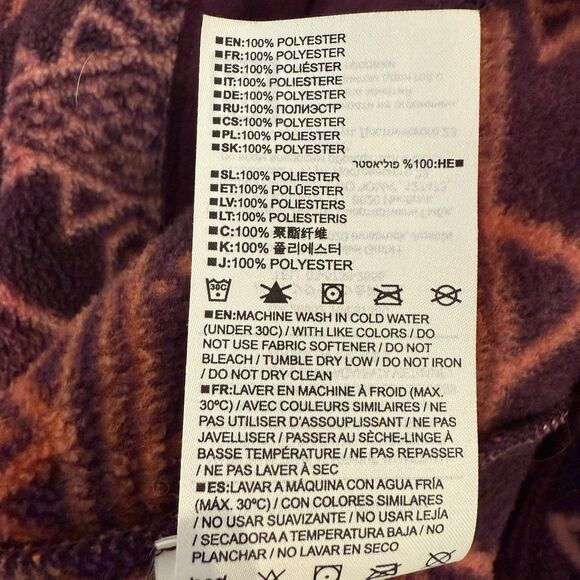 Burton Anouk Fleece Half Snap Jacket Mock Neck Pullover Aztec Purple M - Picture 10 of 12